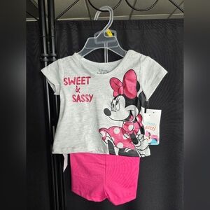Disney Minnie Mouse Sweet & Sassy Kids Shirt - Gray and Pink